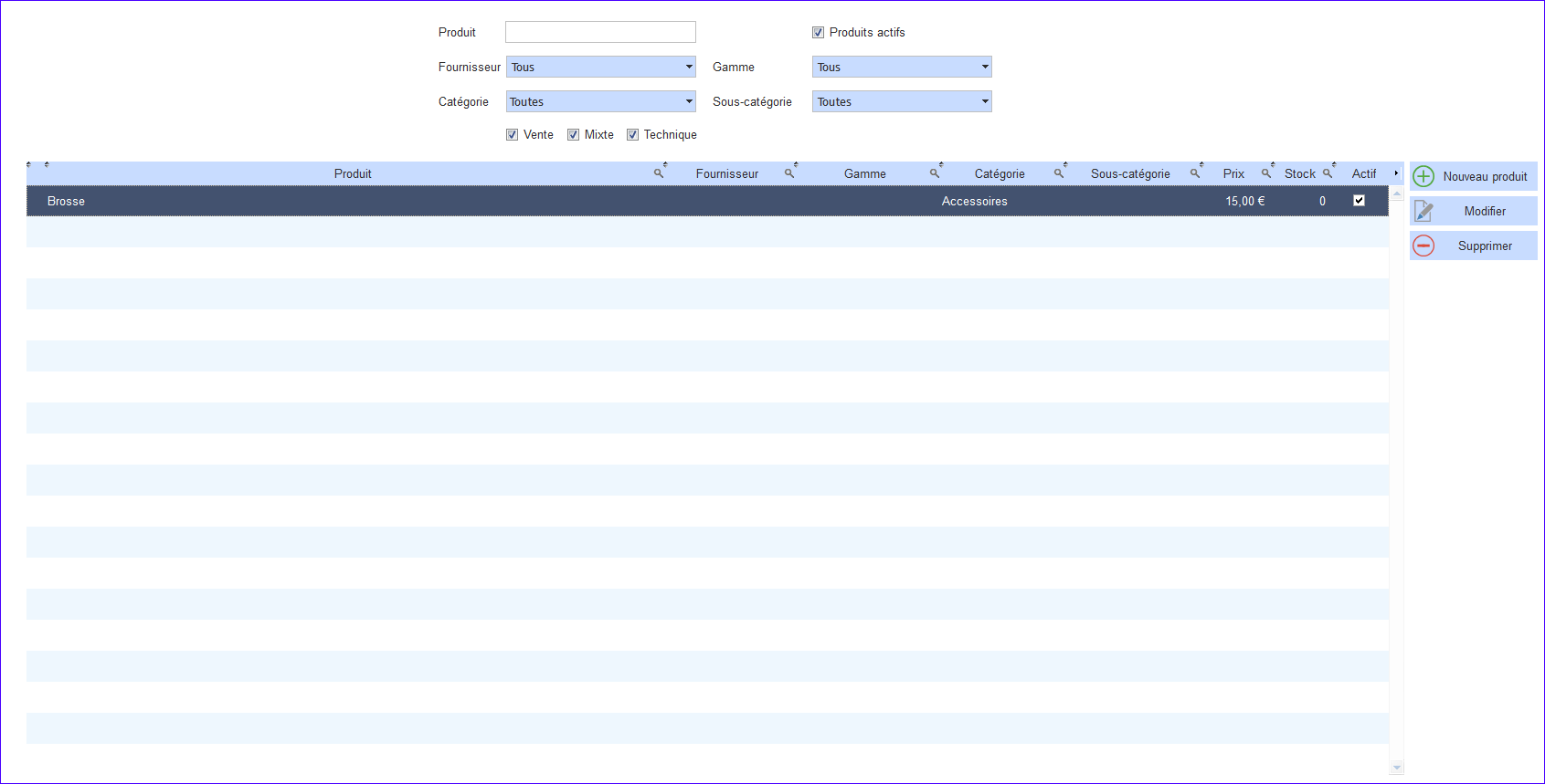 Gestion des produits