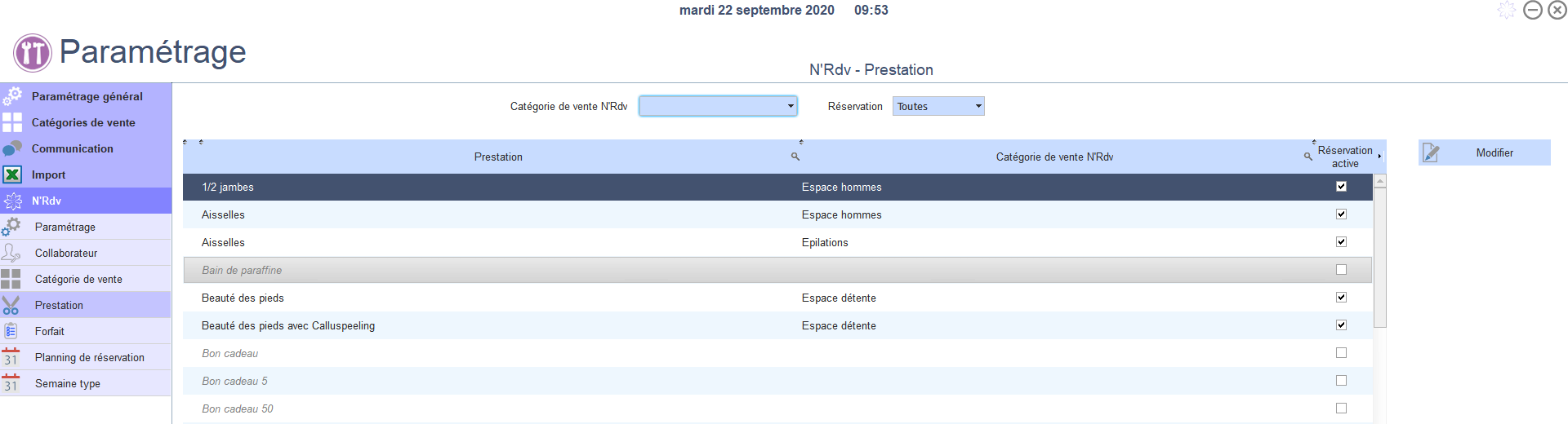 Prestations en réservation sur N'Rdv