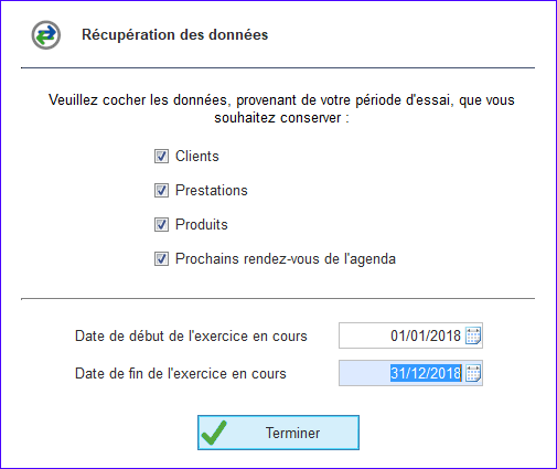 Récupération des données